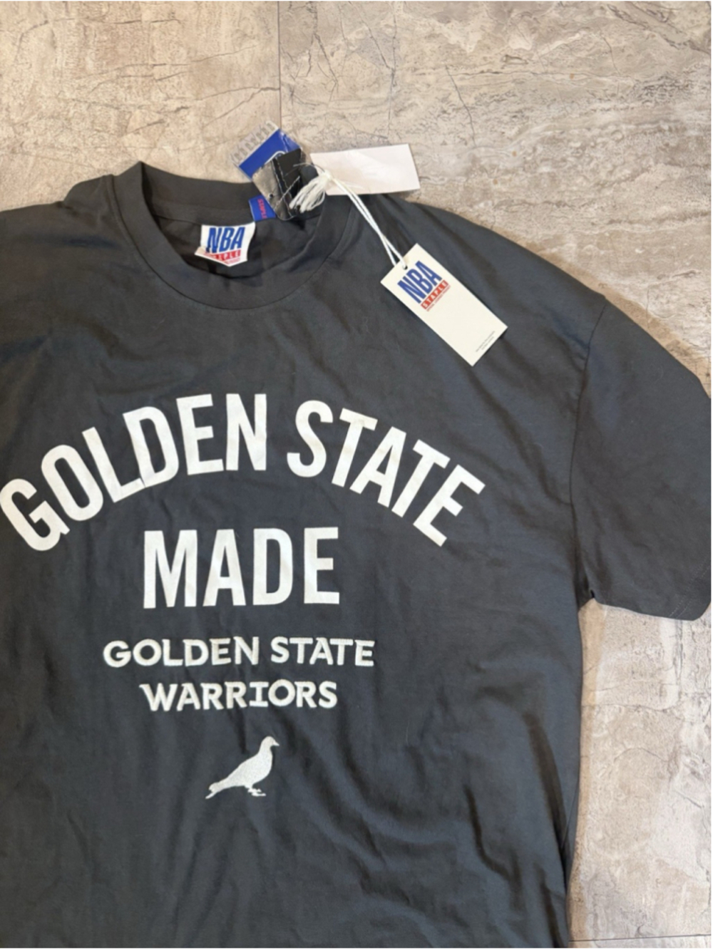 NBA x Staple Anthracite Golden State Warriors XL Heavyweight Oversized Shirt NBA